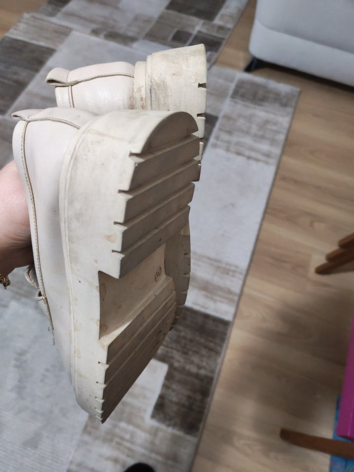 Beyaz Kadın Platform Loafer Ayakkabı - Görsel 2