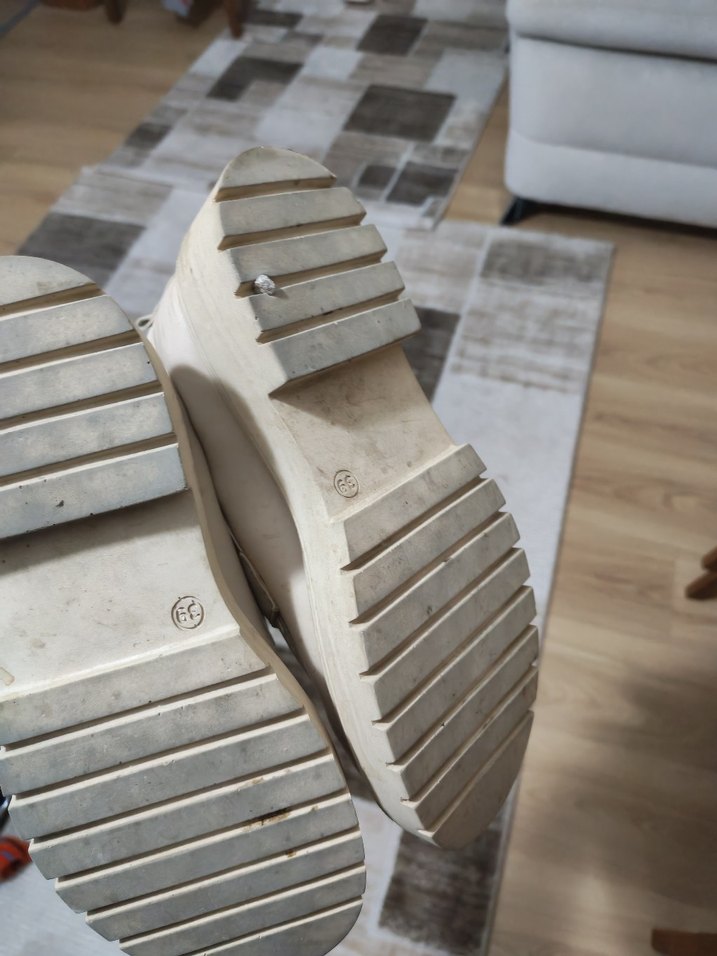 Beyaz Kadın Platform Loafer Ayakkabı - Görsel 3