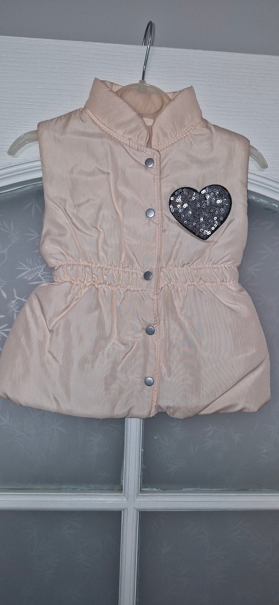 Düğmeli Pembe Kız Yeleği Nakışlı - Görsel 2
