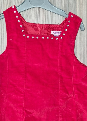 Kız Çocuk Kolsuz Nakışlı Pembe Elbise - Görsel 2