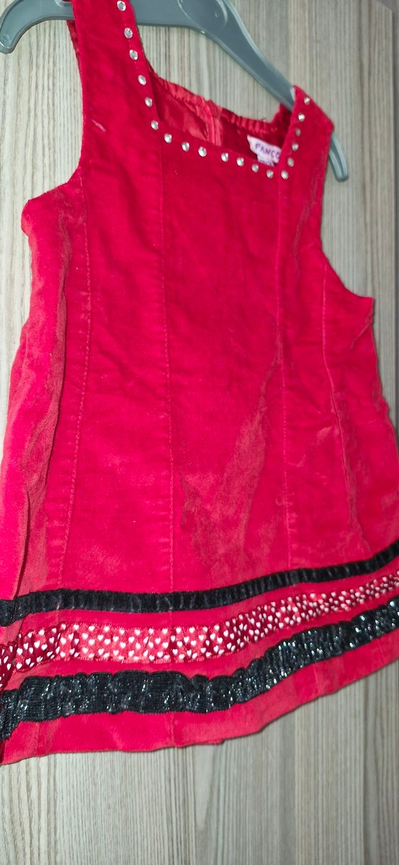 Kız Çocuk Kolsuz Nakışlı Pembe Elbise - Görsel 3