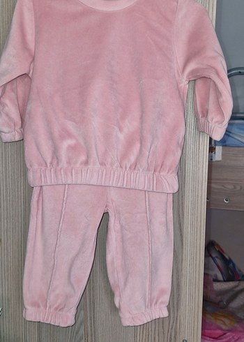 kız Çocuk kadife yumuşak dokulu kumaş alt üst takım - Görsel 5