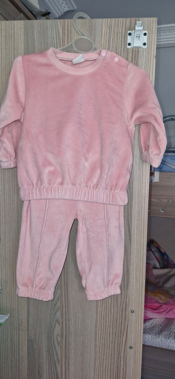 kız Çocuk kadife yumuşak dokulu kumaş alt üst takım - Görsel 5