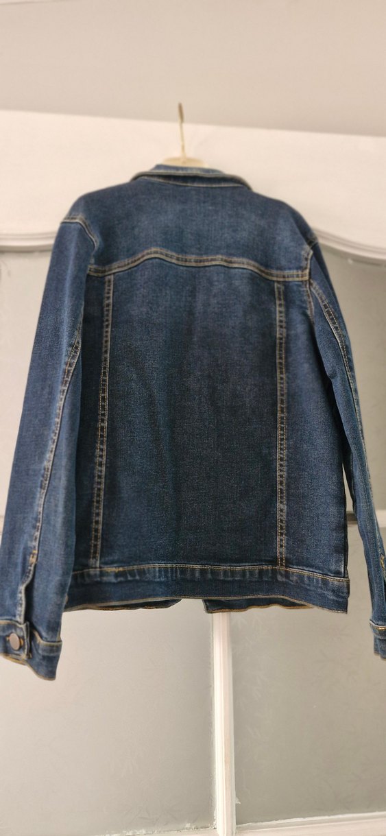 Düğmeli Mavi erkek çocuk 9-10 yaş  Kot Ceket - Görsel 4