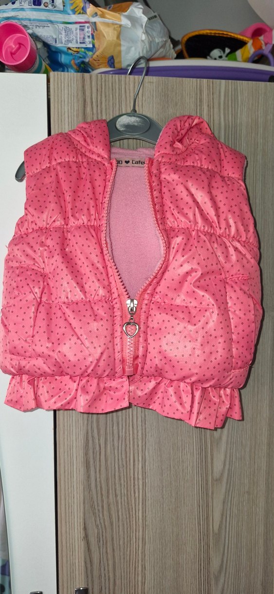 Kız Çocuk Pembe Kapitone Yelek - Görsel 2