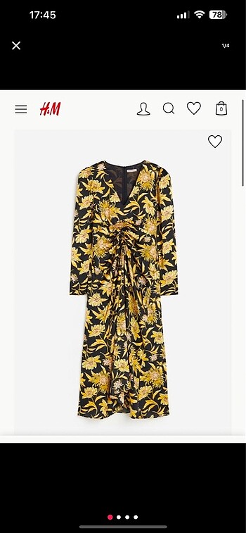 Etiketli H&M Retro Elbise