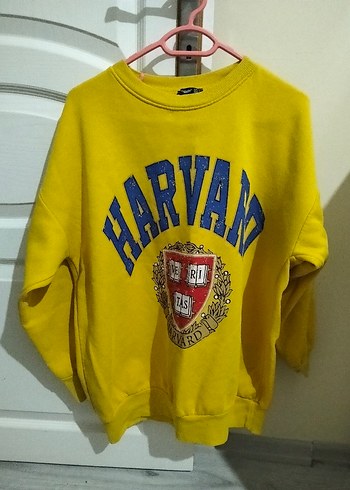 Diğer Sarı Baskılı Uzun Kollu Kadın Sweatshirt