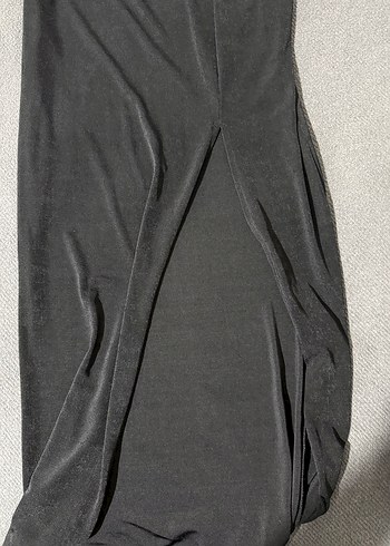 Drapeli Siyah Hamile Uzun Etek - Görsel 2