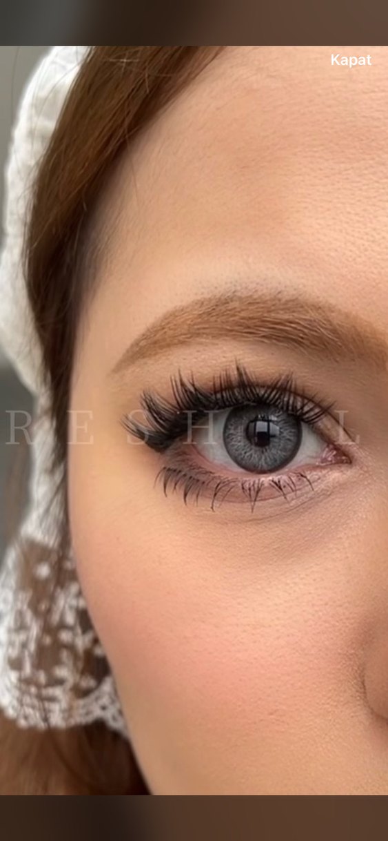 Gri Renkli Takma Kirpik - Görsel 2