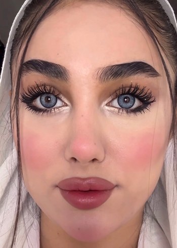 Bej Renkli Takma Kirpik sıfır kutulu yıllık Lenss - Görsel 11