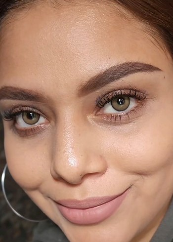 Bej Renkli Takma Kirpik sıfır kutulu yıllık Lenss - Görsel 2