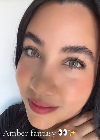 Bej Renkli Takma Kirpik sıfır kutulu yıllık Lenss - Görsel 17