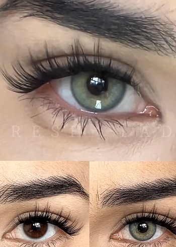 Bej Renkli Takma Kirpik sıfır kutulu yıllık Lenss - Görsel 13