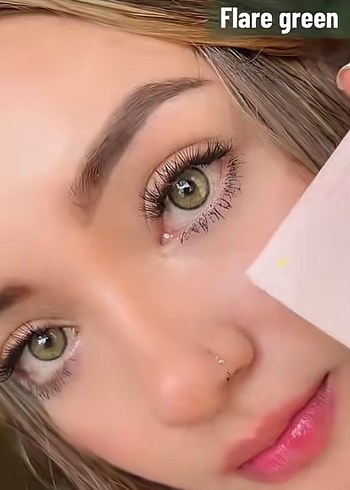 Bej Renkli Takma Kirpik sıfır kutulu yıllık Lenss - Görsel 9