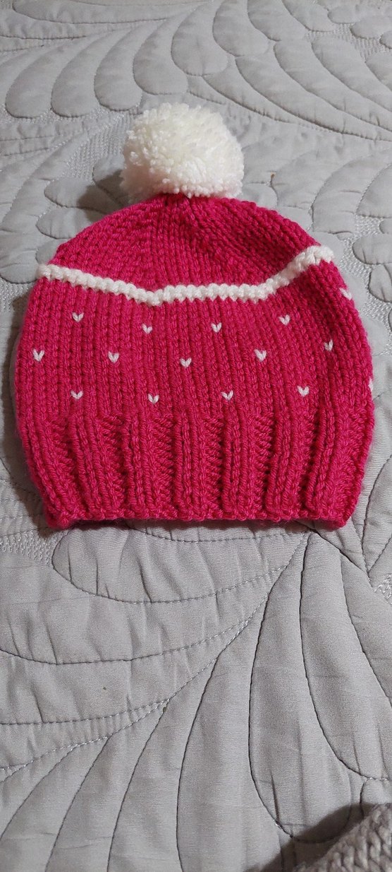 Nakışlı lpembeÖrgü Çocuk Bere - Görsel 2