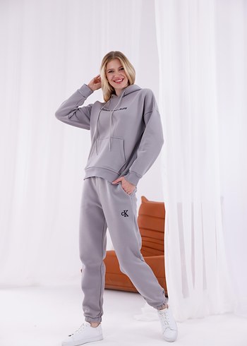 Siyah Kapüşonlu Kadın Eşofman Takımı - Görsel 4