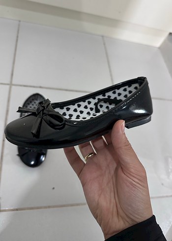Kız Siyah Lastik Babet Ayakkabı - Görsel 2
