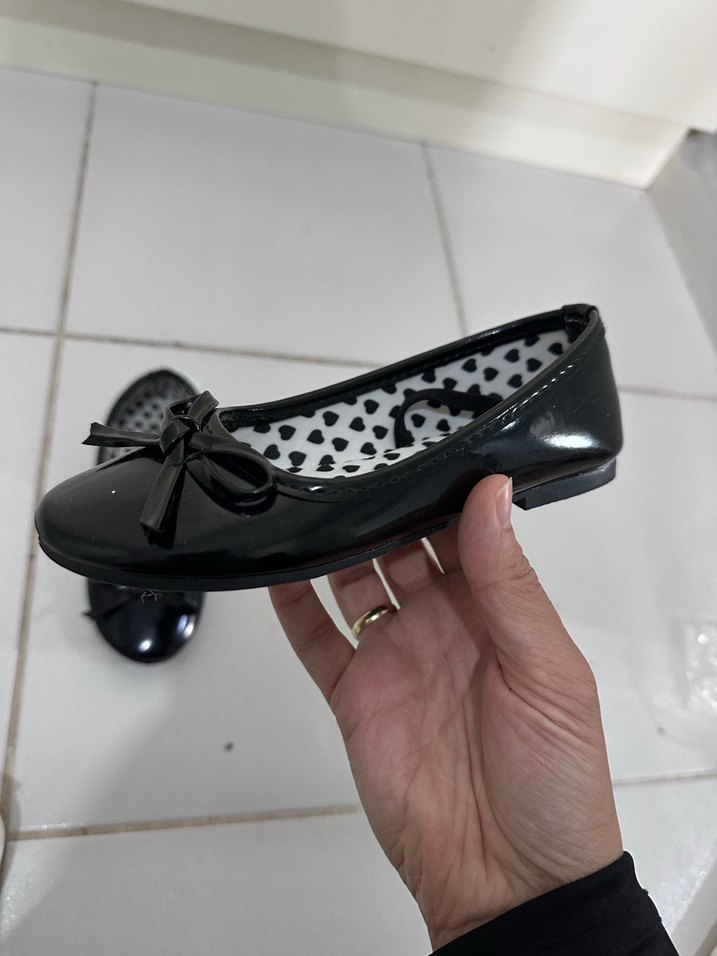 Kız Siyah Lastik Babet Ayakkabı - Görsel 2