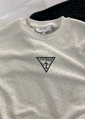 Beyaz Payetli Guess Kadın Sweatshirt - Görsel 2