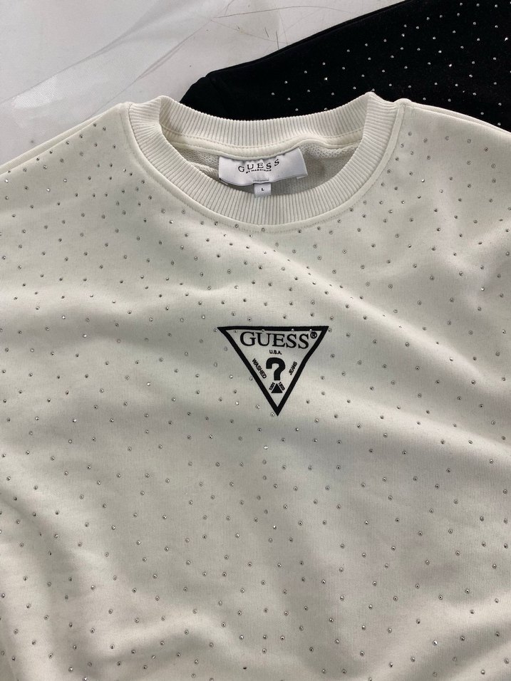 Beyaz Payetli Guess Kadın Sweatshirt - Görsel 2