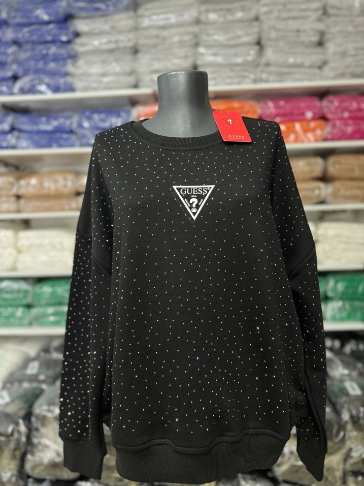 Beyaz Payetli Guess Kadın Sweatshirt - Görsel 4