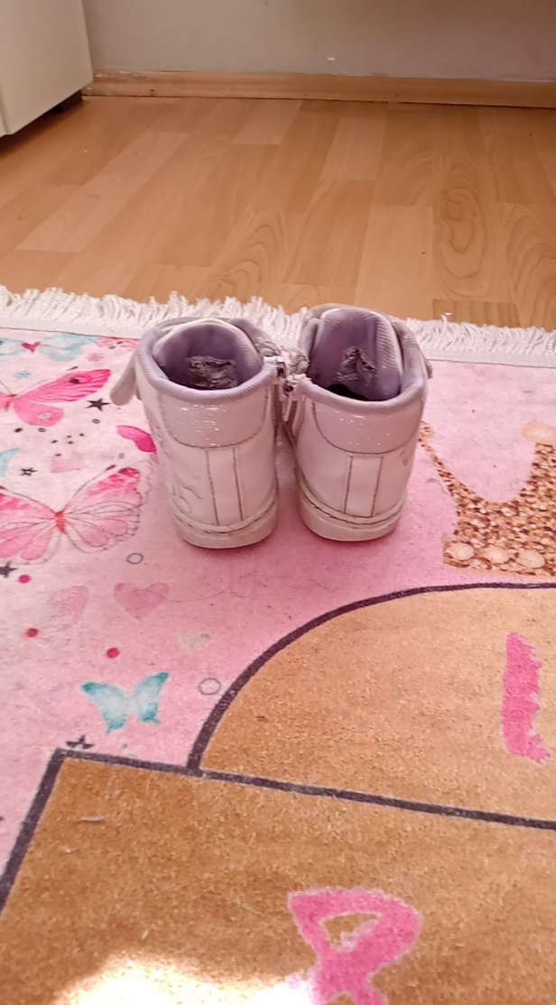 Kız Çocuk Parlak Beyaz Cırt Cırtlı  bot - Görsel 4