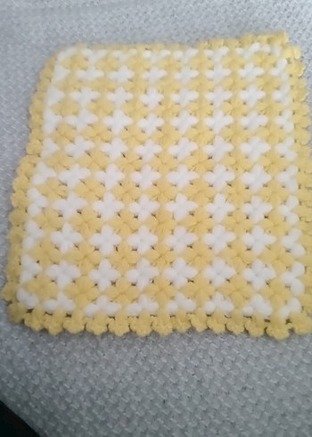 Sarı Beyaz Örgü Banyo Süngeri - Görsel 4