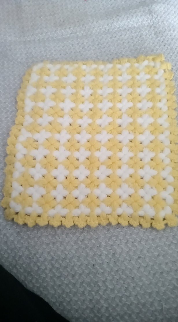 Sarı Beyaz Örgü Banyo Süngeri - Görsel 4
