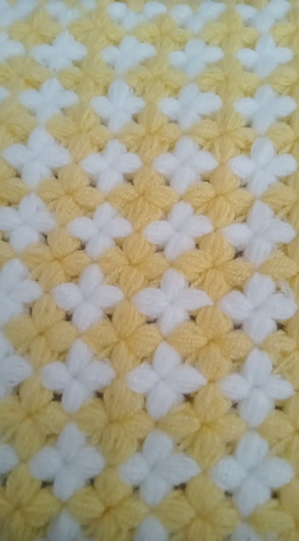 Sarı Beyaz Örgü Banyo Süngeri - Görsel 2