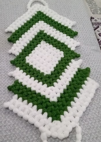 Yeşil ve Beyaz Örgü Banyo Süngeri - Görsel 2