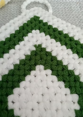 Yeşil ve Beyaz Örgü Banyo Süngeri - Görsel 5