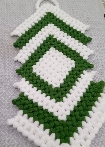 Yeşil ve Beyaz Örgü Banyo Süngeri - Görsel 3