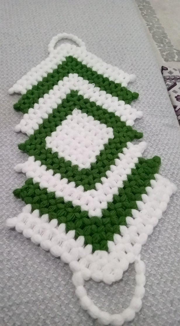 Yeşil ve Beyaz Örgü Banyo Süngeri - Görsel 2