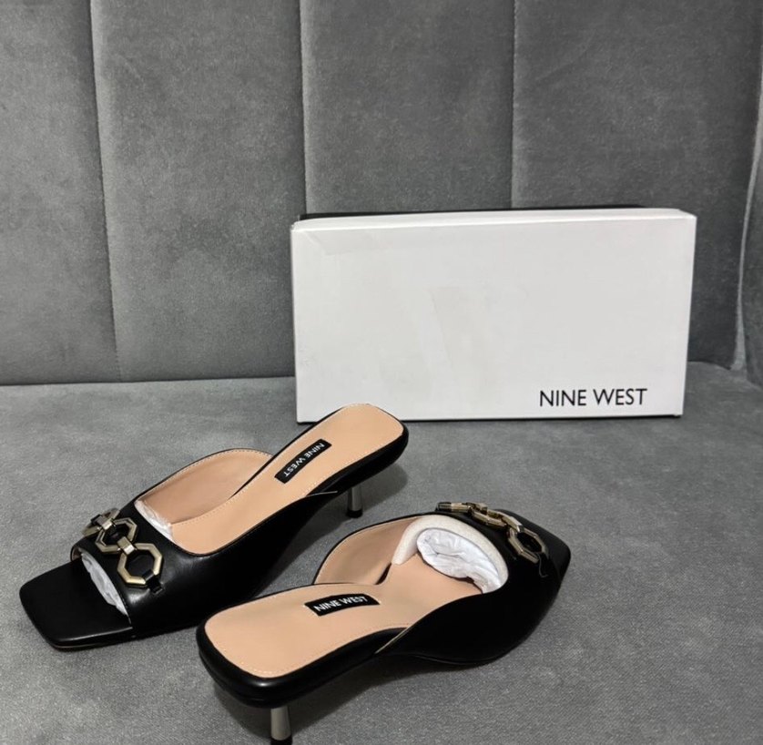 Siyah Rugan Yılan Desenli Tokalı Topuklu Terlik - Görsel 3