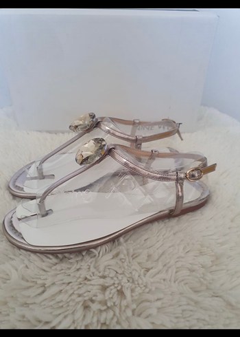 Bej Parlak Taş Detaylı Nine West Topuklu Sandalet - Görsel 3