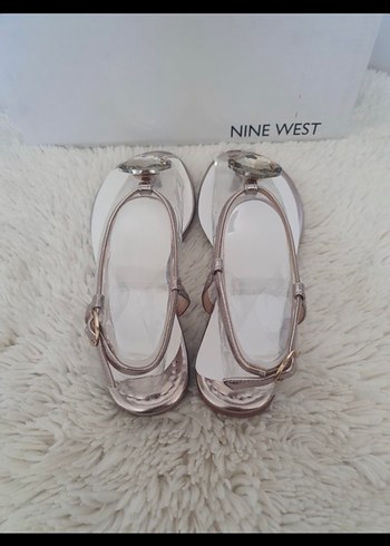 Bej Parlak Taş Detaylı Nine West Topuklu Sandalet - Görsel 4