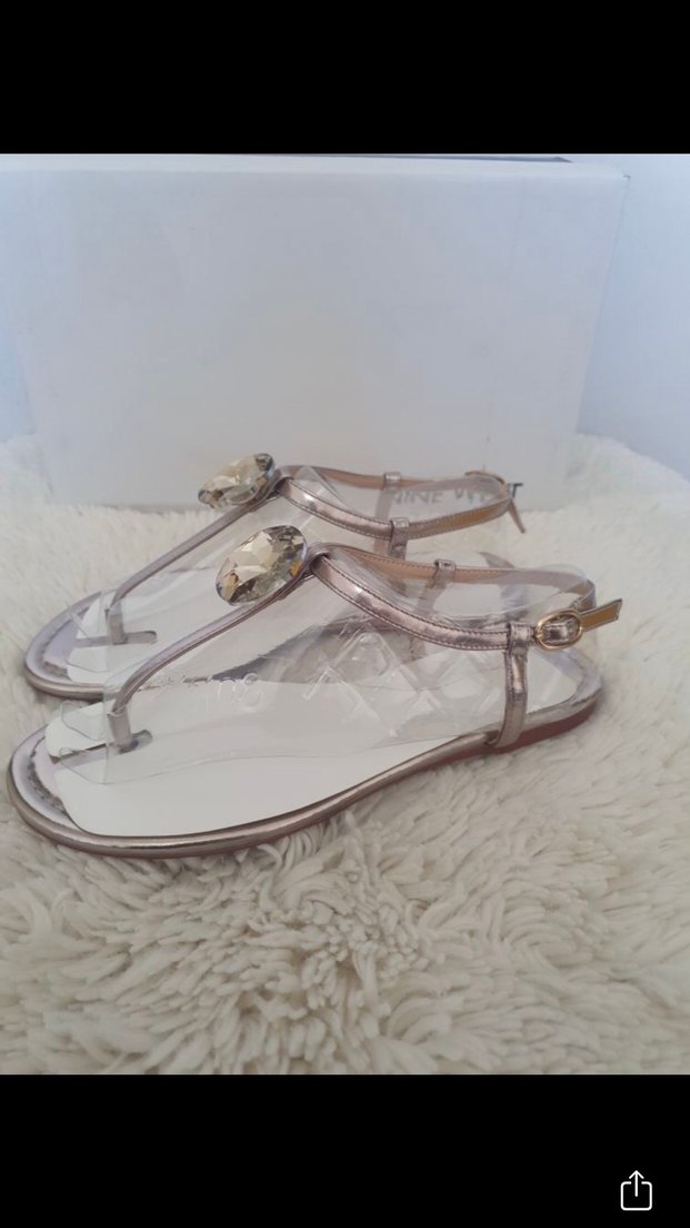 Bej Parlak Taş Detaylı Nine West Topuklu Sandalet - Görsel 3