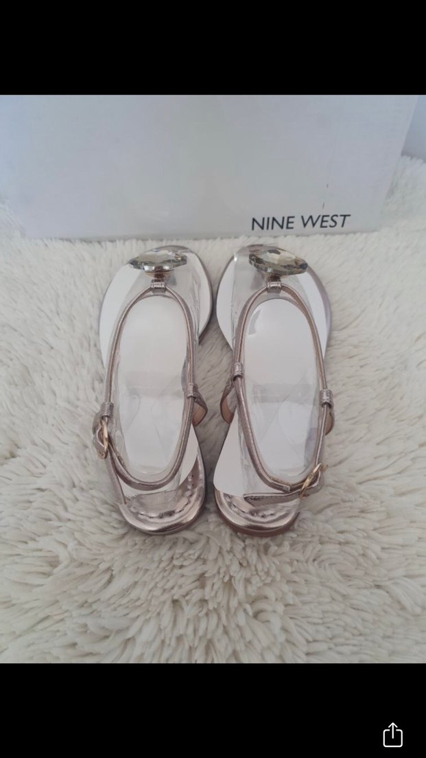 Bej Parlak Taş Detaylı Nine West Topuklu Sandalet - Görsel 4