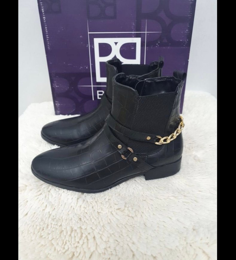 Tokalı Siyah Yılan Derisi Desenli Kadın Bot - Görsel 3