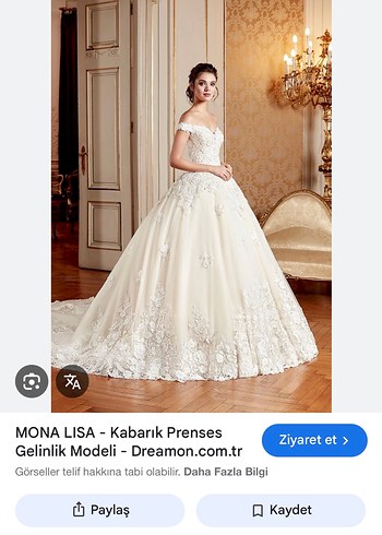 Mona Lisa Kabarcık Prenses Gelinlik Modeli