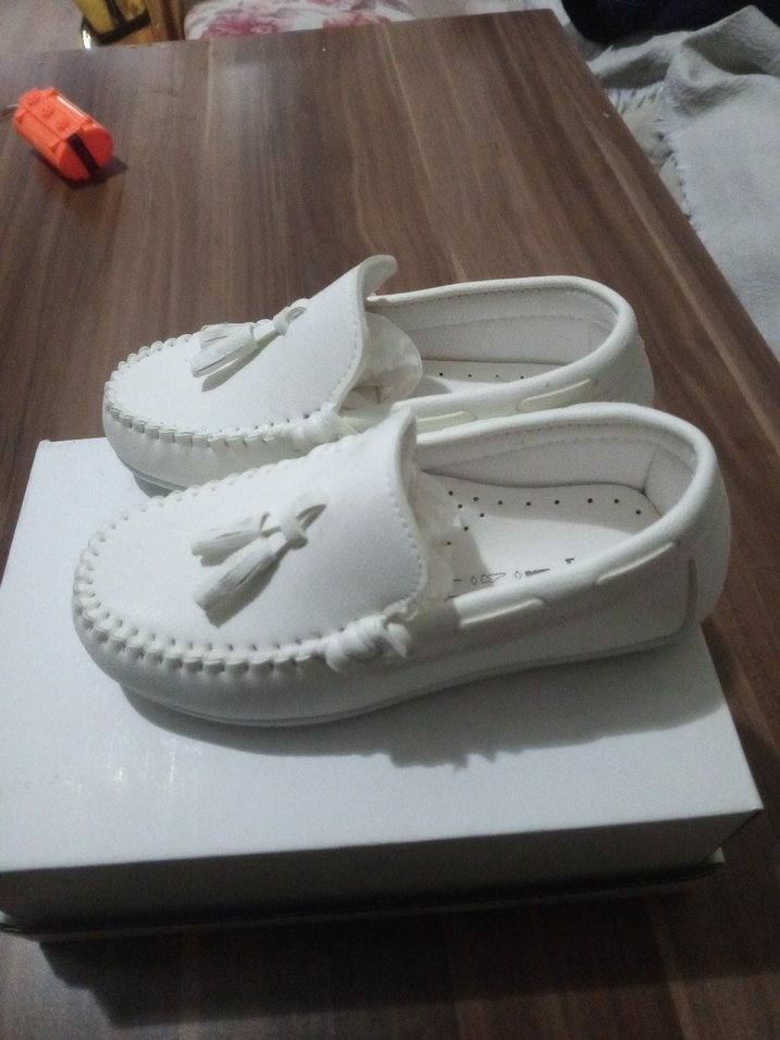 Beyaz Erkek Çocuk Püsküllü Loafer - Görsel 3