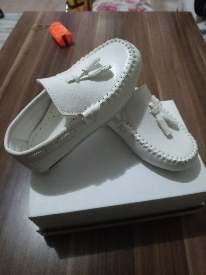 Beyaz Erkek Çocuk Püsküllü Loafer - Görsel 2