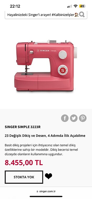 Singer Dikiş Makinesi