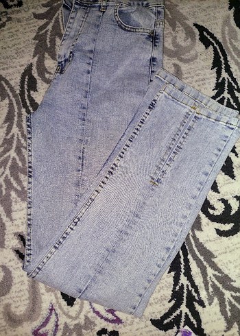 Kadın Gri Mavi Denim Regular Fit Jeans