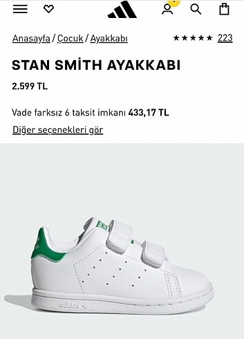 Adidas Adidas stan smith 25 no çocuk ayakkabisi