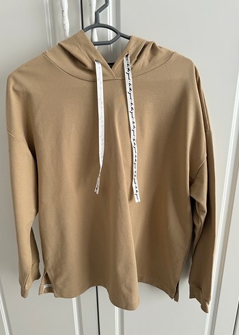 Bej Kapüşonlu Kadın Sweatshirt - Görsel 6