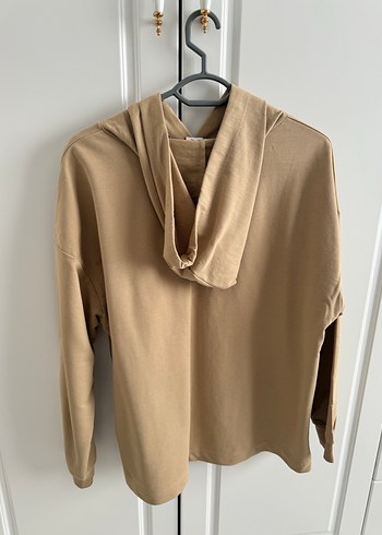 Bej Kapüşonlu Kadın Sweatshirt - Görsel 4