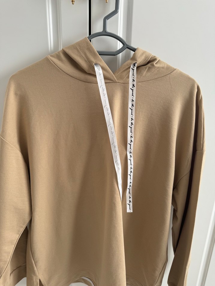 Bej Kapüşonlu Kadın Sweatshirt - Görsel 2