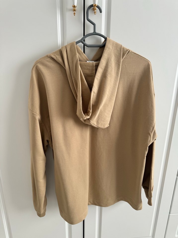 Bej Kapüşonlu Kadın Sweatshirt - Görsel 4