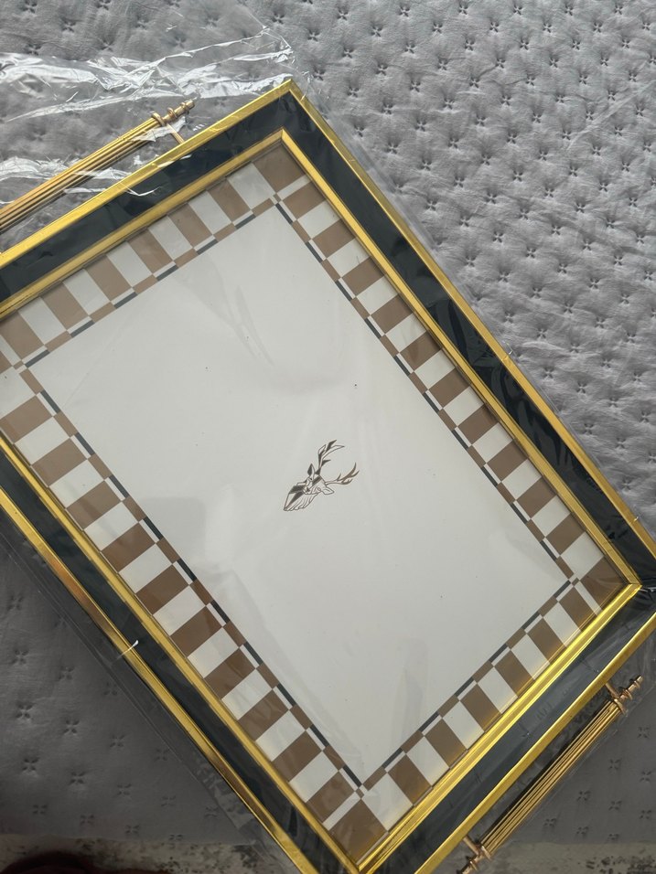 Altın Renkli Dekoratif Tepsi - Görsel 2